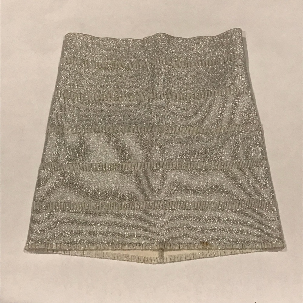 Silver mini skirt